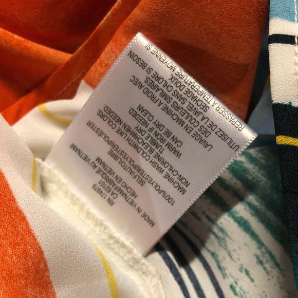 Womens NWT BCBGMAXAZRIA Stripe Tie Front Crop Top - Picture 9 of 9